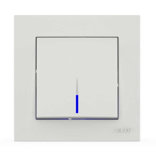 Вимикач EL-BI VEGA білий мат 1-кл з підсвіткою ( 510-016200-201 )