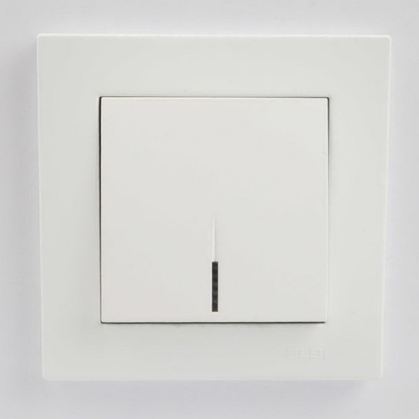 Вимикач EL-BI VEGA білий мат 1-кл з підсвіткою ( 510-016200-201 ) - фото №1