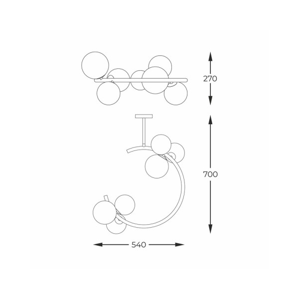 Люстра Zuma Line C0454-03Q-F7AA Molecule G9 3x33W IP20 - фото №1