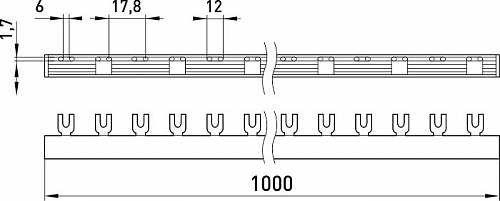 З'єднувальна шина E.Next e.bc.u.stand.2.100 вилочна 2р 100А (s180006) - фото №1
