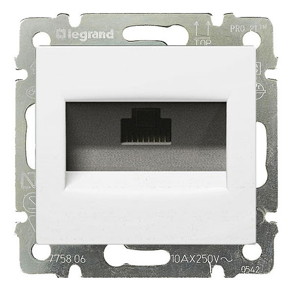 Механизм розетки компьютерной RJ-45 UTP Cat.5e Valena белый