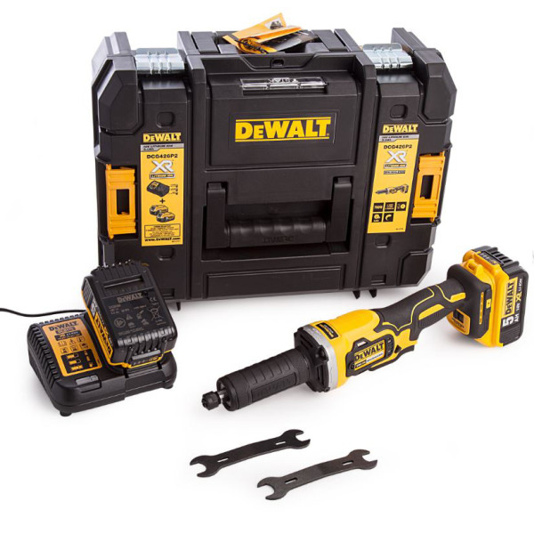 Безщіткова акумуляторна шліфувальна машина DeWALT DCG426P2 18В - фото №6