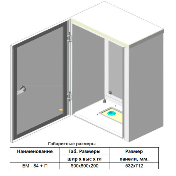 Навесной бокс с монтажной панелью Билмакс Б00029510 БМ-84+П IP54 - фото №4