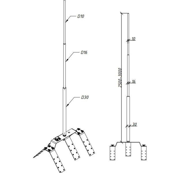 Нержавіюча основа на кутовий гребінь Leo Lightman 3-4м Ni (414333) - фото №5