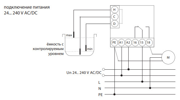 Реле контролю рівня рідини Elko-Ep HRH-7 24...240ВAC/ DC - фото №2