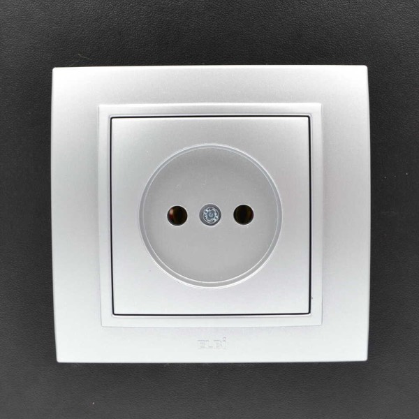 Розетка ELBI ZENA Silverline серый металлик 1-я без заземления без рамки ( 609-011000-215 ) - фото №8