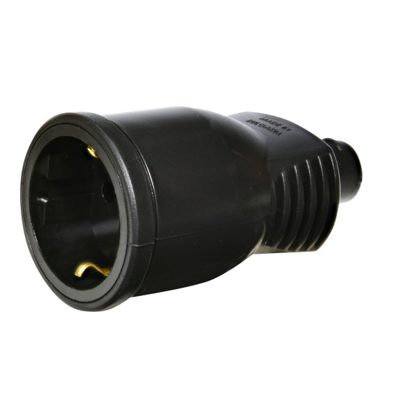 Розетка кабельная 1-местная ETI ERS-1 2Р+РЕ Schuko каучук IP20 черная