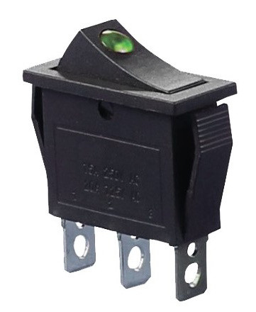 Переключатель TNSy KCD3-101EN G/B с подсветкой зеленый (TNSy5500835)