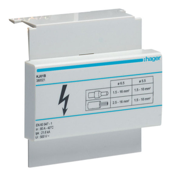 Блок розгалужувальний Hager 80A (вхід 1х16мм2; вихід 8х10мм2) - фото №1