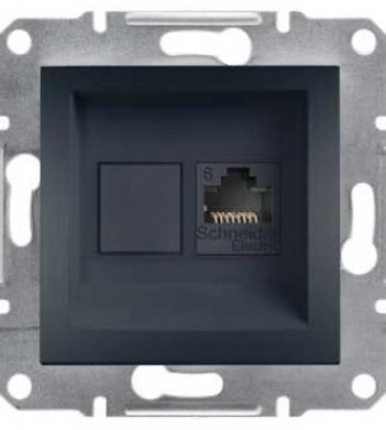 Розетка компьютерная 6 UTP без рамки антрацит Asfora, EPH4700171