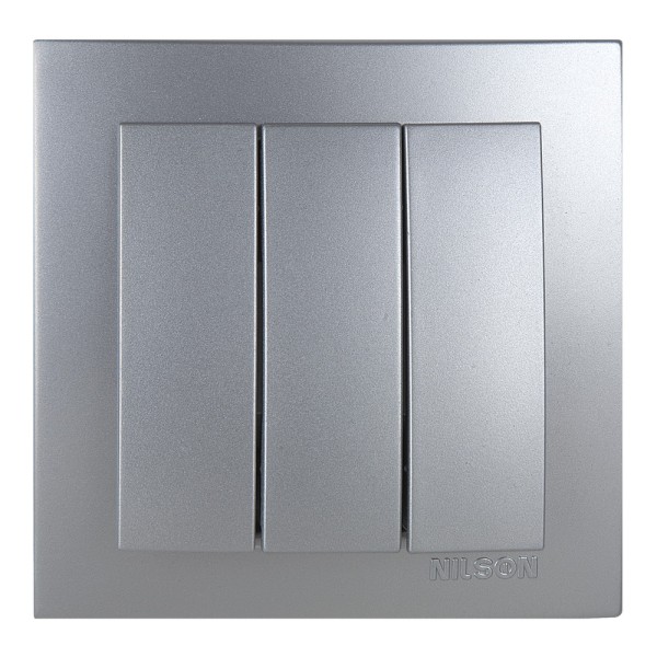 Выключатель Nilson Touran серебро 3кл ( 24131066 )