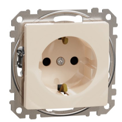 Розетка Schneider Electric Sedna Design & Elements с заземлением и шторками бежевая SDD112022