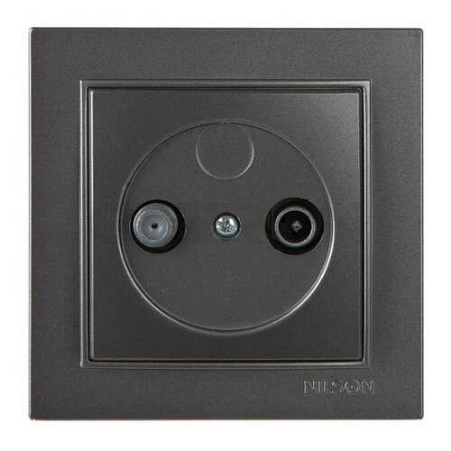 Розетка Nilson Thor антрацит 1-на TV-SAT прохідна ( 27161036 )