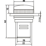 Сигнальна лампа Promfactor FPL230R червона - фото №1
