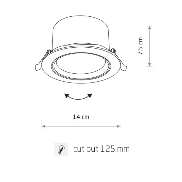 Точковий світильник Nowodvorski 10558 Egina LED 1x15W 4000K 1100Lm IP20 чорний - фото №4