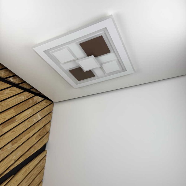 Світильник LED smart OXFORD+пульт 110W 3000-6000K IP20 коричневий квадрат ( 220435 )