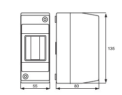 Настінний щит DKC Ram Base 2 модуля без дверей RAL 7035 - фото №1