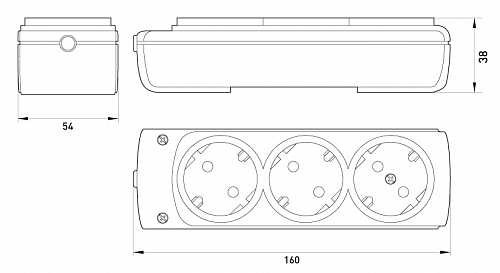 Тримісна колодка E.Next etes.3.z із заземленням (s042102) - фото №1