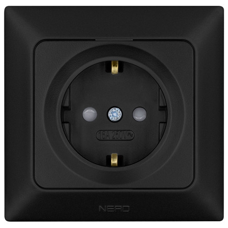 Розетка NE-AD ARAS 93-124-08-E з з/к та шторками чорна
