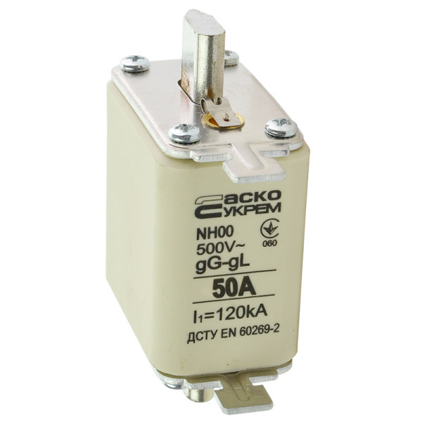 Запобіжник Аско-Укрем NH00 50A gG (A0050010012) - фото №1