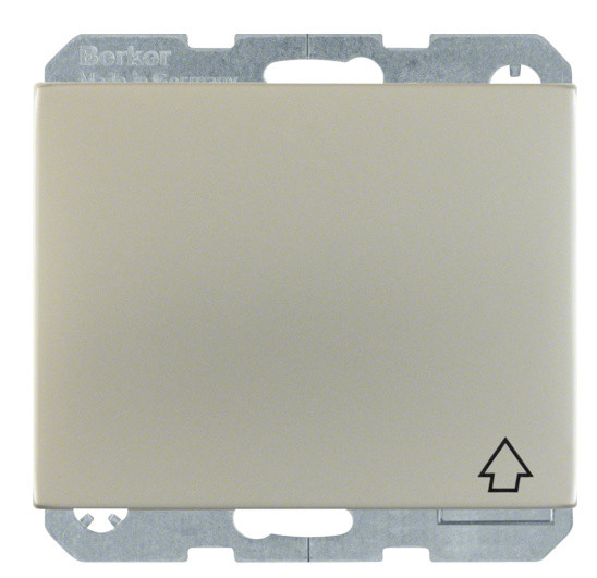 Розетка із з/к, кришкою та шторками нержавіюча сталь Berker K.5