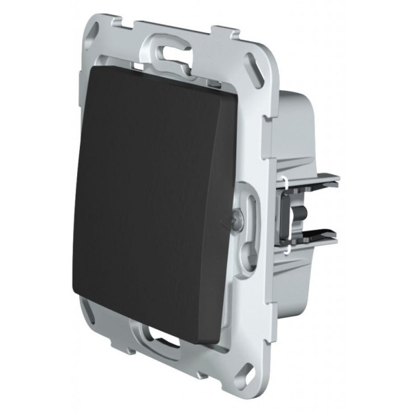 Одноклавішний механізм прохідного перемикача Plank Electrotechnic Classic/Nordic (PLK0211241) антрацит - фото №1