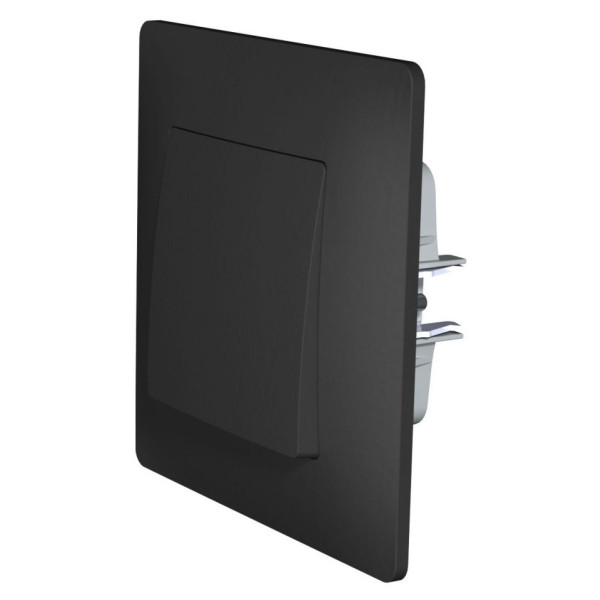 Одноклавішний механізм прохідного перемикача Plank Electrotechnic Classic/Nordic (PLK0211241) антрацит - фото №3