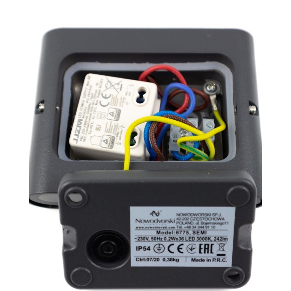 Вуличний світильник Nowodvorski 6775 Semi LED 1x3W 3000K 242Lm IP54 графітовий - фото №4