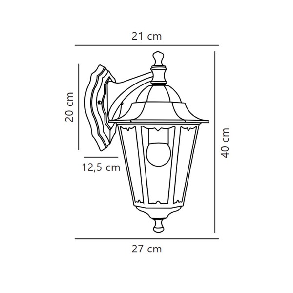 Вуличний світильник Nordlux 74381003 Cardiff E27 1x60W IP44 чорний - фото №1
