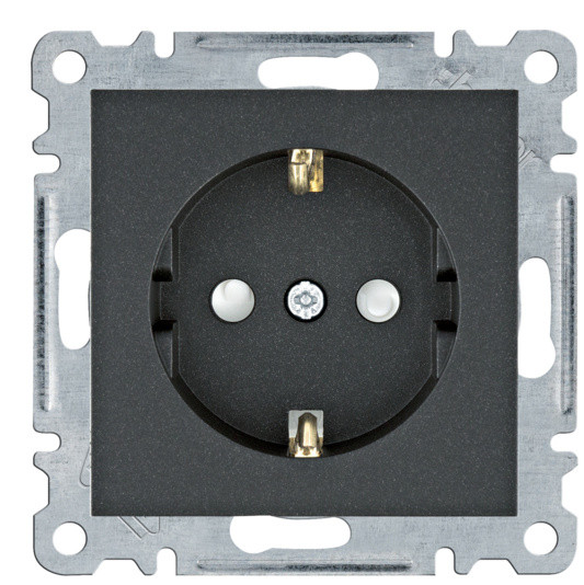 Розетка Hager WL1063 Lumina 16А/230В с з/к с защитой контактов (черная)