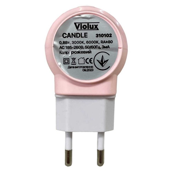 Нічник настільний CANDLE 0,8W з кнопкою рожевий Violux ( 310102 ) - фото №3