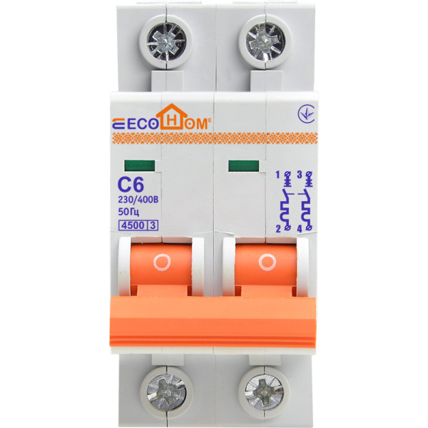 Автоматический выключатель ECOHOME ECO 2p 6A С (ECO010020001) - фото №2