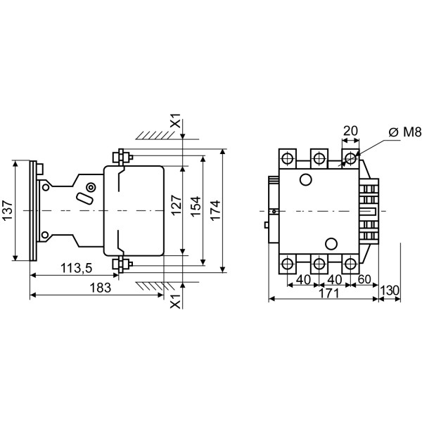 Корпусный контактор Аско-Укрем KM 185 М7 220В LC1-F185 (A0040020012) - фото №3