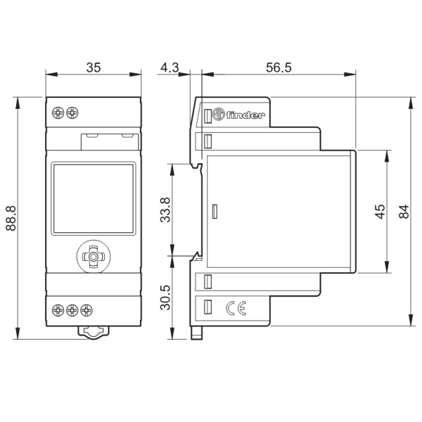 Тижневий таймер Finder 1CO 110-230В AC/DC (126182300000) - фото №2