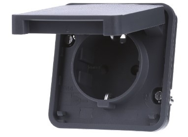 Розетка с з/к и крышкой Berker W.1 IP55