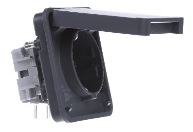 Розетка с з/к и крышкой Berker W.1 IP55 - фото №1