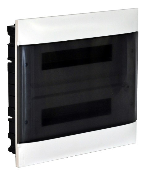 Встроенный пластиковый щиток Legrand Practibox S на 24 модуля (дымчатые двери)