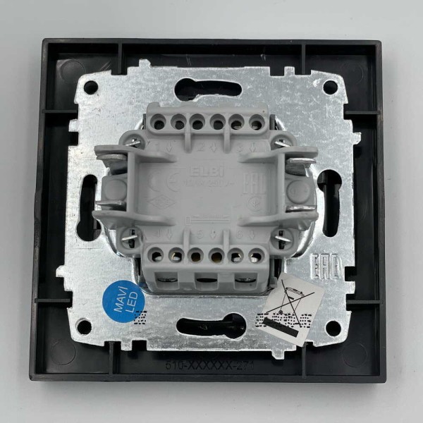 Выключатель EL-BI VEGA антрацит матовый 2-кл с подсветкой ( 510-016700-203 ) - фото №2