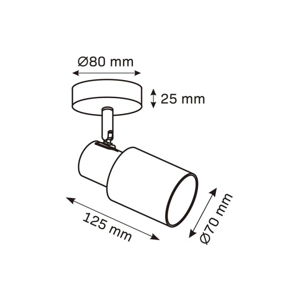 Світильник поворотний, спот Goldlux 331519 Rebecca E14 1x8W IP20 чорний - фото №3