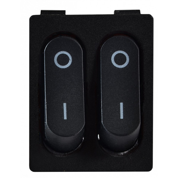 Переключатель Аско-Укрем KCD2-5-2101 B/B (0-I) 2-х клавишный черный (A0140040116) - фото №1