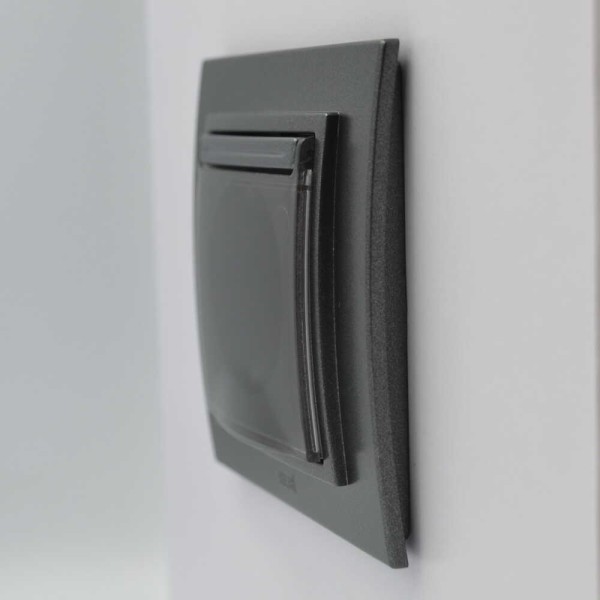 Розетка ELBI ZENA Silverline чорний металік 1-на з заземленням з кришкою без рамки ( 609-011100-218 ) - фото №2