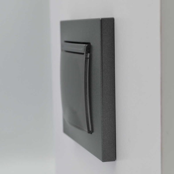 Розетка ELBI ZENA Silverline чорний металік 1-на з заземленням з кришкою без рамки ( 609-011100-218 ) - фото №4