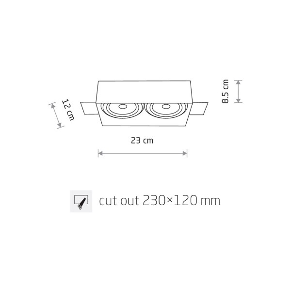 Точечный светильник Nowodvorski 9407 Mod GU10 2x15W IP20 белый - фото №1