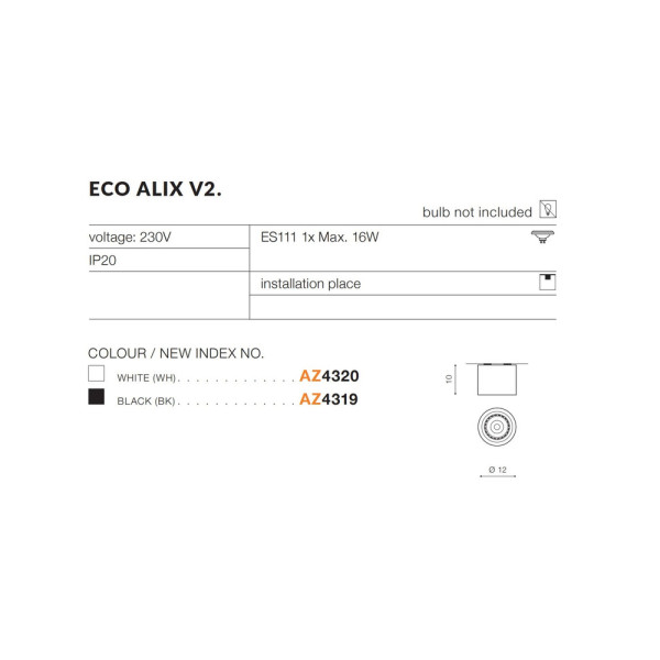 Точечный светильник AZzardo AZ4320 Eco Alix V2. Wh - фото №2