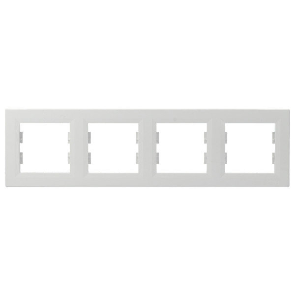 Рамка 4-местная горизонтальная белая Asfora, EPH5800421