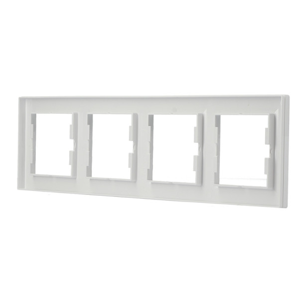 Рамка 4-местная горизонтальная белая Asfora, EPH5800421 - фото №3