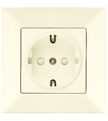 Розетка одинарна Meridian, із заслінками, кремовий