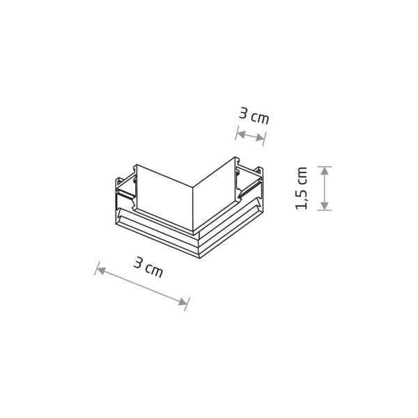 З'єднувач кутовий накладний Nowodvorski 11727 NANO-LVM Horizintal Corner IP20 чорний - фото №1