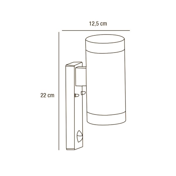 Вуличний світильник з датчиком руху Nordlux 21519103 Tin GU10 2x35W IP54 чорний - фото №2