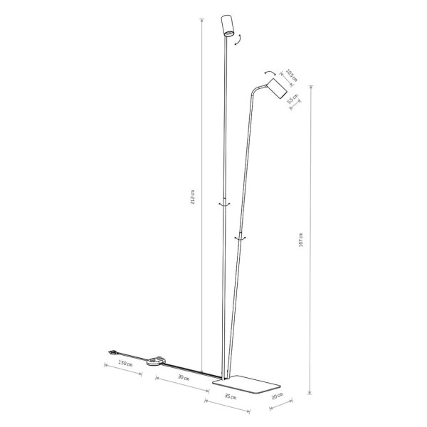 Торшер Nowodvorski 7705 Mono II GU10 2x10W IP20 Білий - фото №1